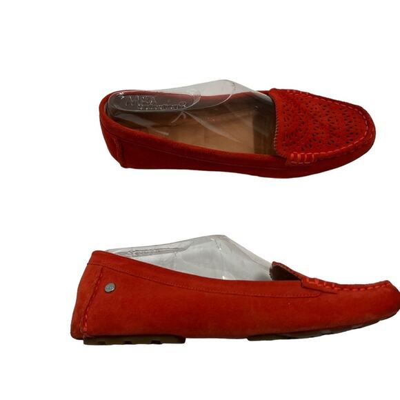 UGG | Clair Orange Suede Laser Cut Moc Slip On Loafer Size 8 - Picture 3 of 16